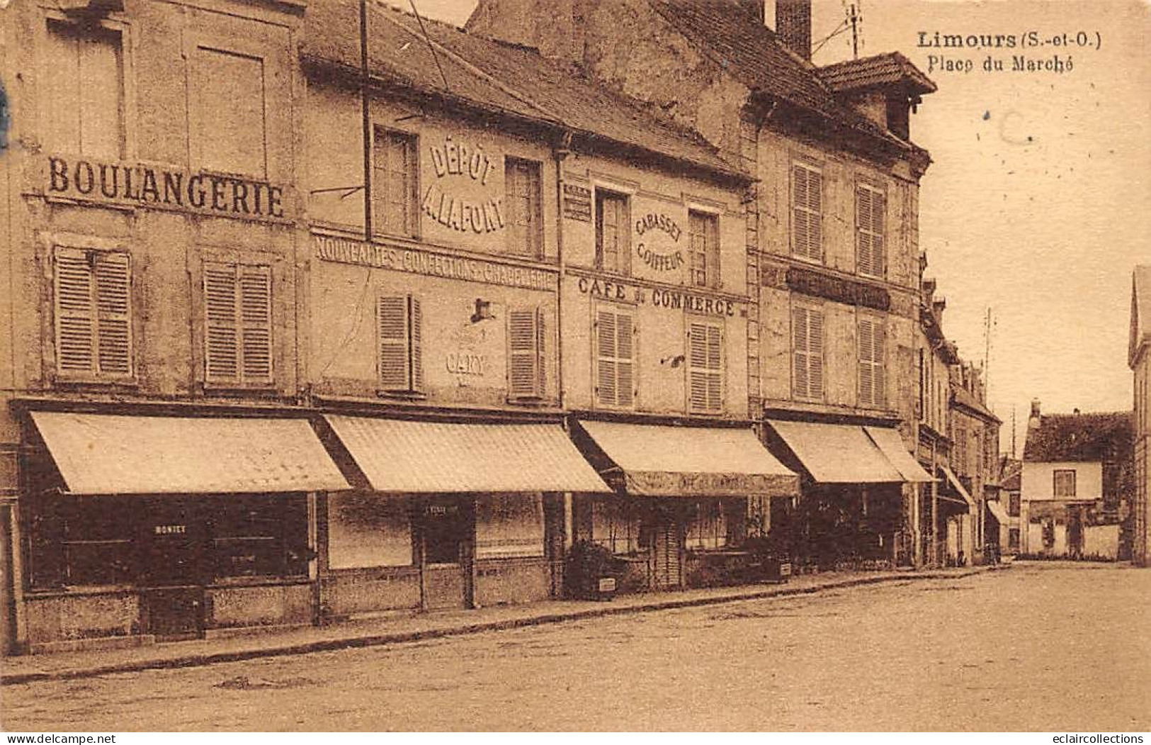 Limours          91          Place Du Marché. Boulangerie . Café Du Commerce       (voir Scan) - Limours