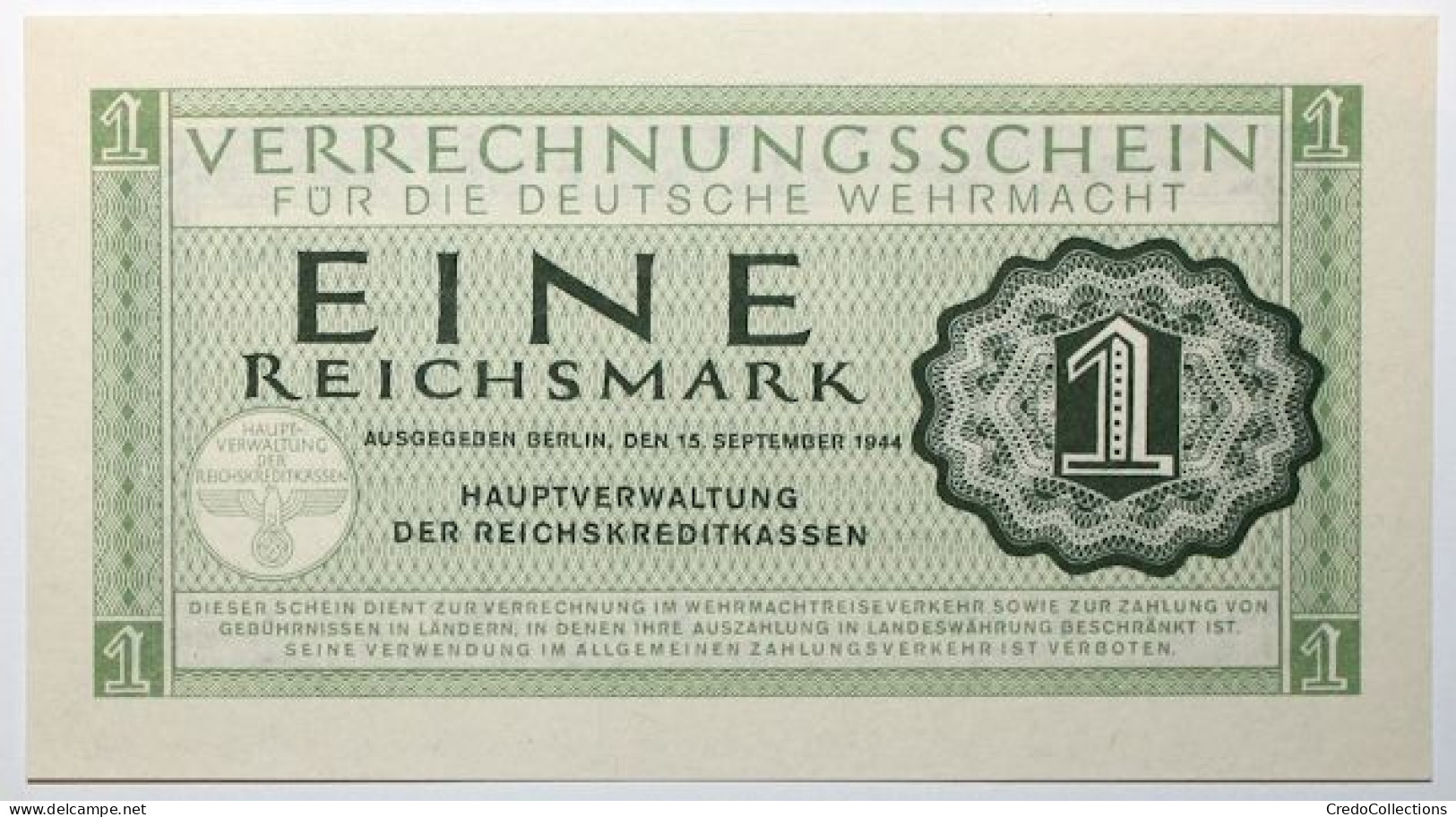 Allemagne - 1 ReichsMark - 1944 - PICK M38 - NEUF - Verrechnungsscheine - Dt. Wehrmacht