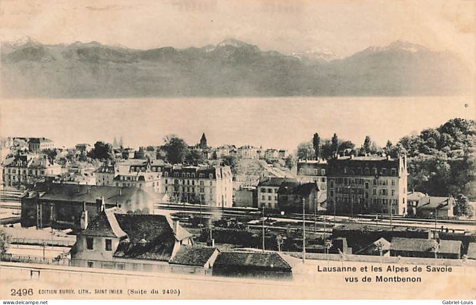 Lausanne La Gare Et Les Alpes De Savoie Vus De Montbenon - Lausanne