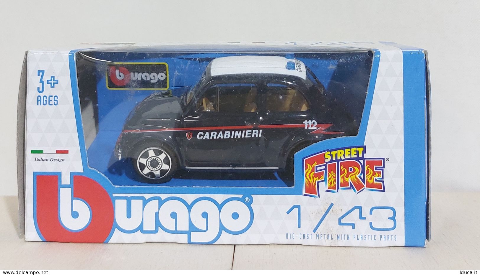 I116055 BURAGO 1/43 Serie Street Fire - FIAT 500 - Carabinieri - Burago