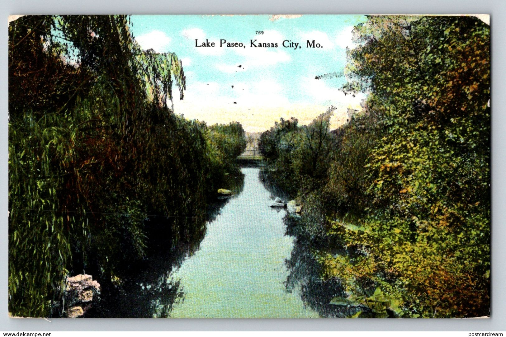 KS Kansad City MO Lake Paseo 1909 Postcard - Kansas City – Missouri