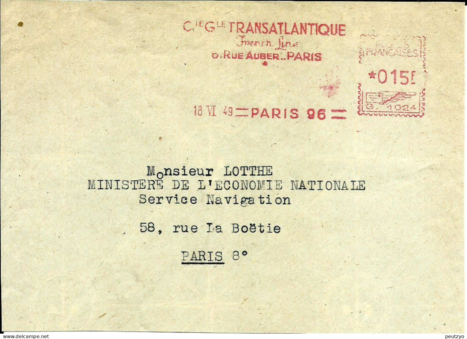 Ema Havas G 1949 Transatlantique French Line Croisieres Vacances Bateau 75 Paris C30/32 - Other (Sea)