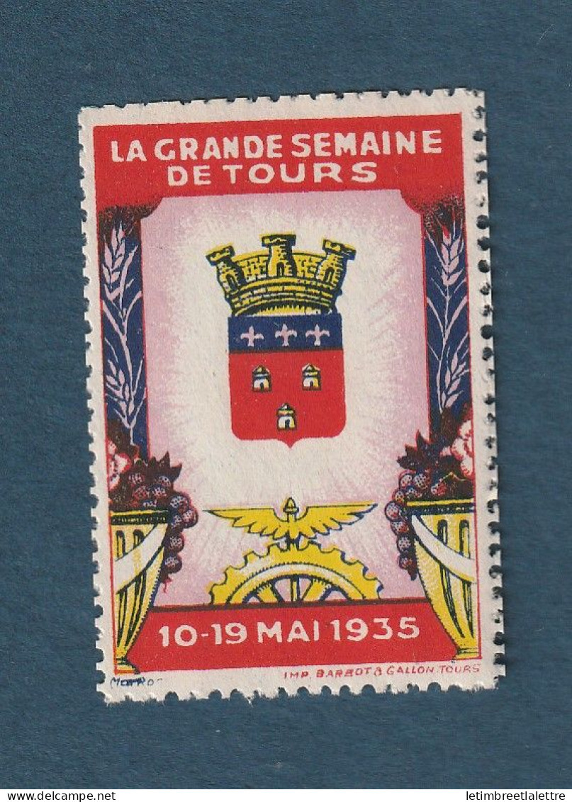 France - Vignette - La Grande Semaine De Tours 1935 - Briefmarkenmessen