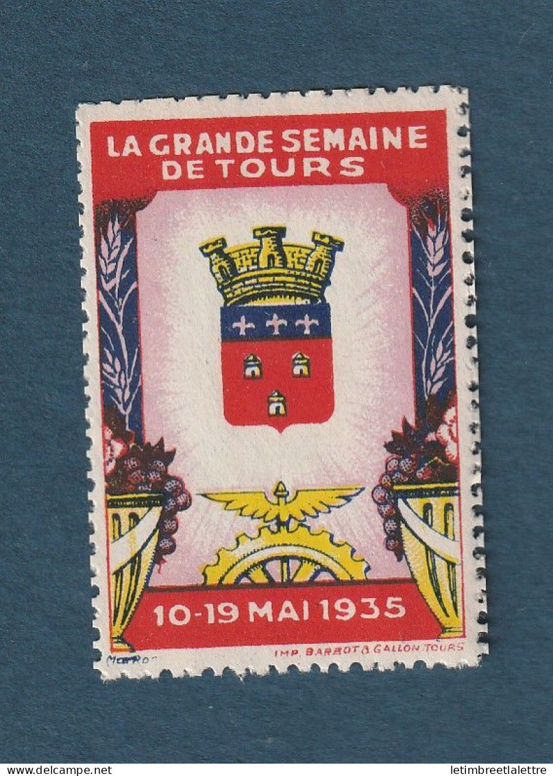 France - Vignette - La Grande Semaine De Tours 1935 - Philatelic Fairs