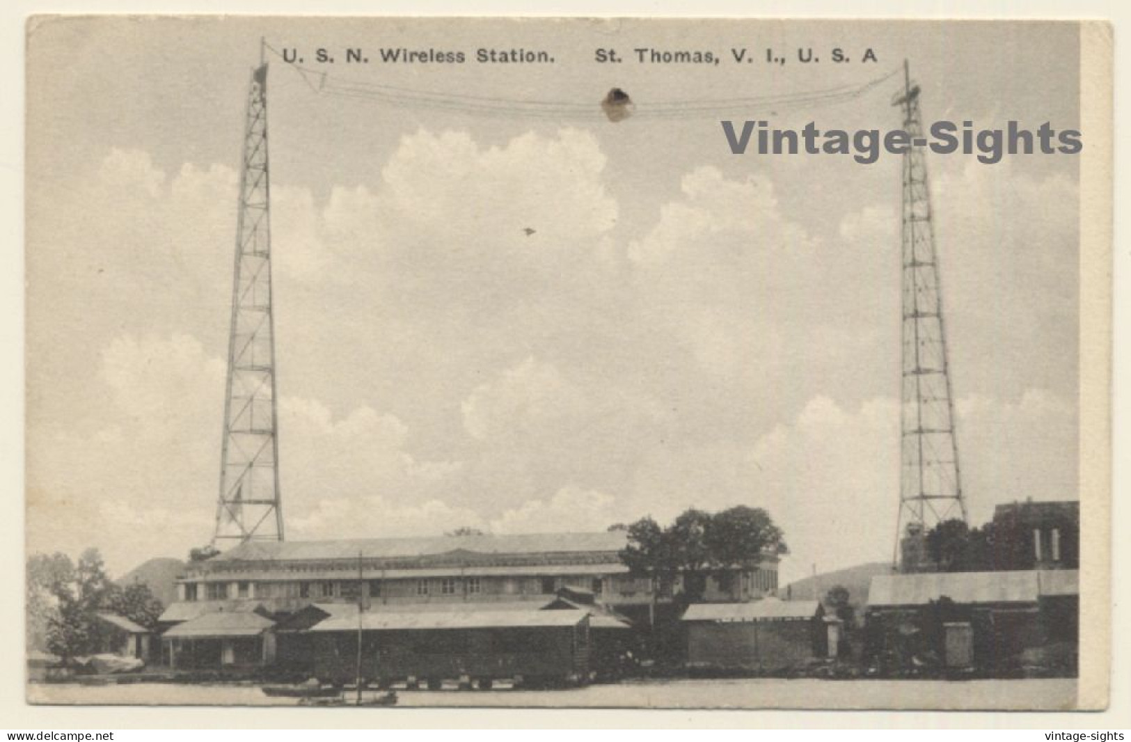 St.Thomas / Virgin Islands: U.S.N. Wireless Station / Transmission Tower (Vintage PC ~1910s/1920s) - Amerikaanse Maagdeneilanden