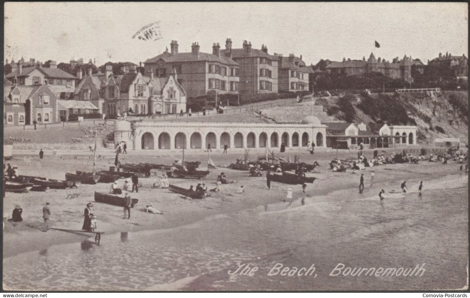 The Beach, Bournemouth, Hampshire, 1911 - Brett's Publications Postcard - Bournemouth (until 1972)