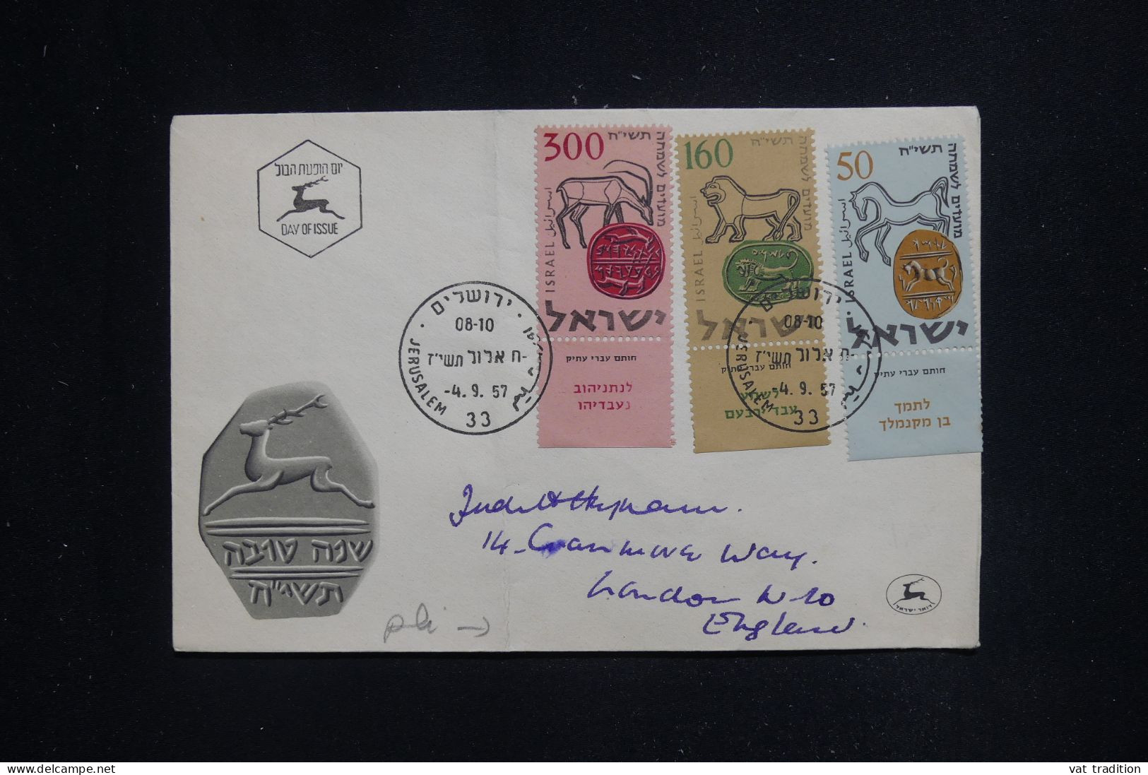 ISRAËL - Enveloppe FDC En 1957 Pour La Grande Bretagne - L 144913 - FDC