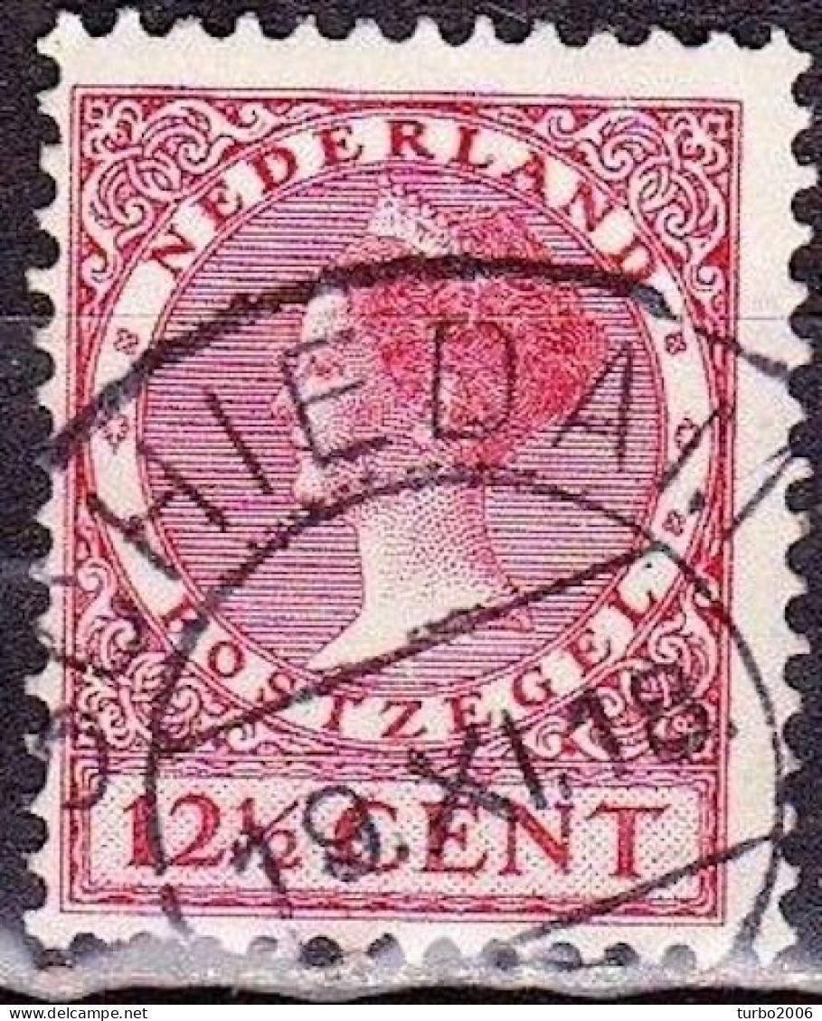 Rood Krasje Aan De 2e E Van PostzegEl In 1926-1939 Koningin Wilhelmina Veth 12½ Cent Karmijn Met WM NVPH 184 - Plaatfouten En Curiosa