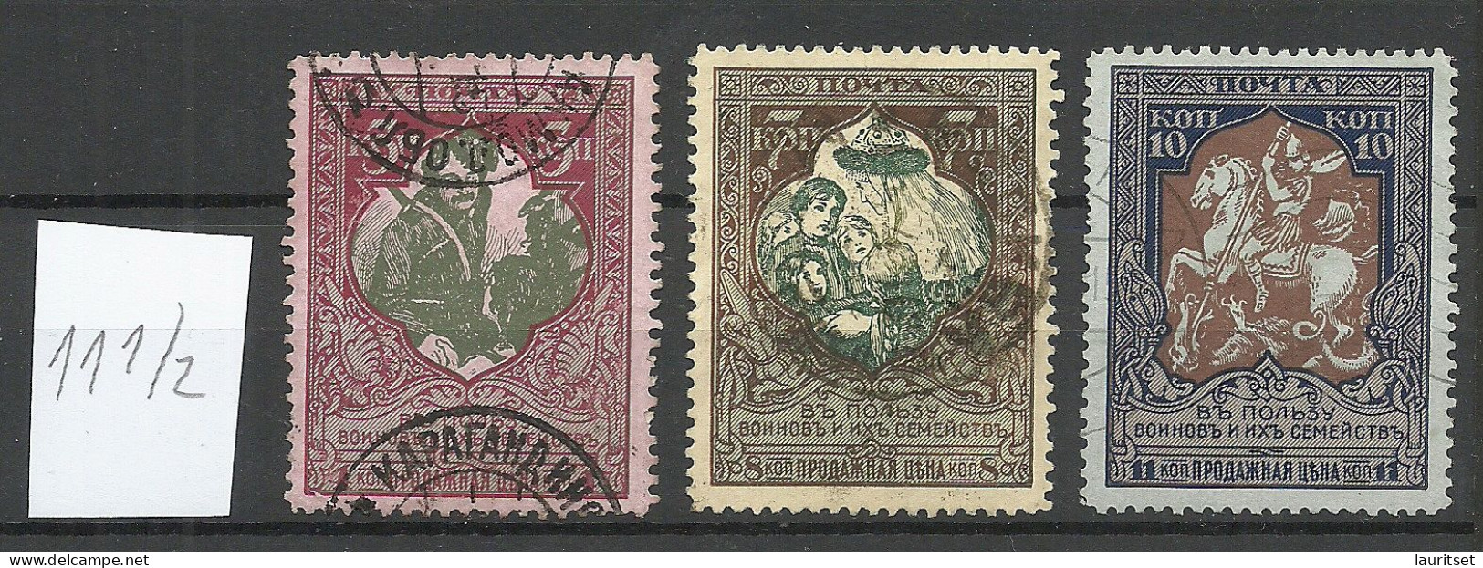 RUSSLAND RUSSIA 1914 Michel 100 - 102 A O - Usati