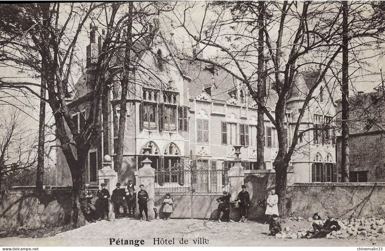 LUXEMBOURG PÉTANGE HOTEL DE VILLE TRÈS BELLE  ANIMATION  9X14 REIMPRESSION DE CARTES ANCIENNES - Pétange