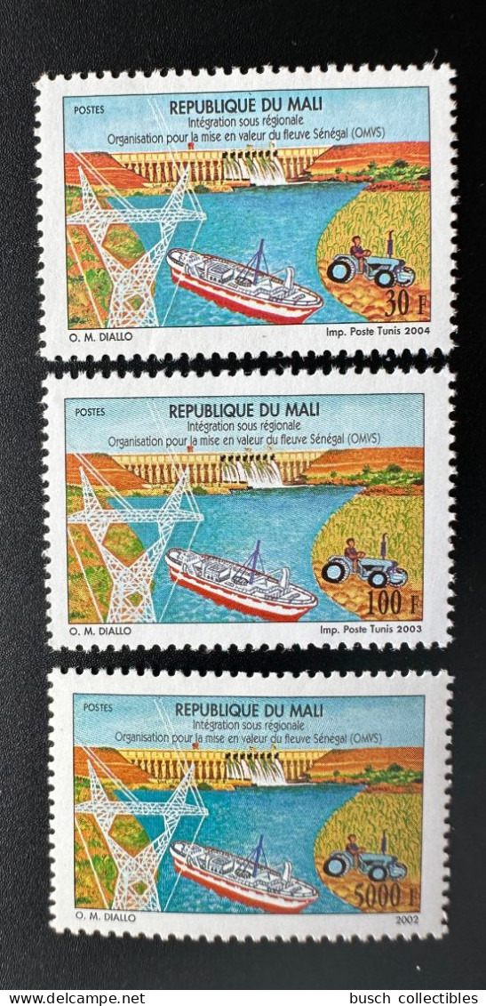 Mali 2002 - 2003 - 2004 Intégration Sous Régionale Fleuve Sénégal OMVS Bateau Ship Boat Boot Tracteur Traktor Barrage - Mali (1959-...)