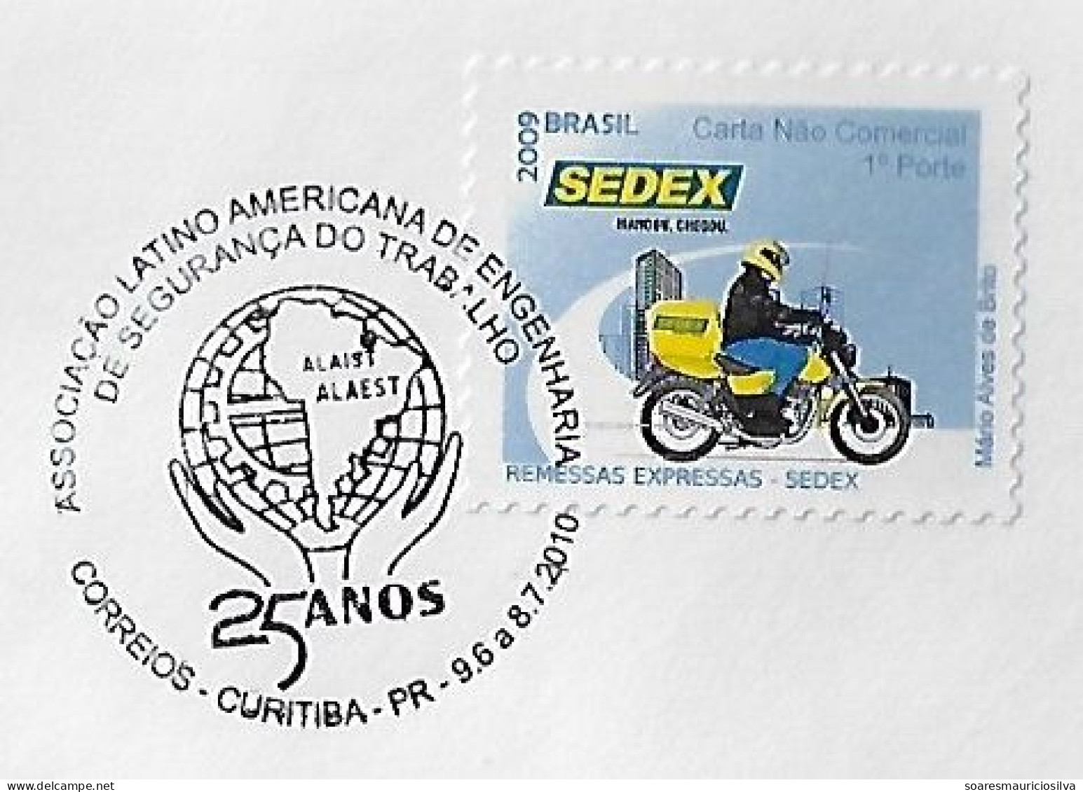 Brazil 2010 Cover Commemorative Cancel 25 Years Of The Latin American Association Of Occupational Safety Engineering - Covers & Documents