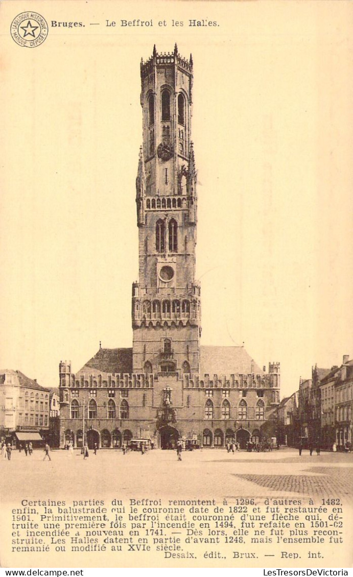 BELGIQUE - BRUGES - Le Beffroi Et Les Halles - Carte Postale Ancienne - Brugge