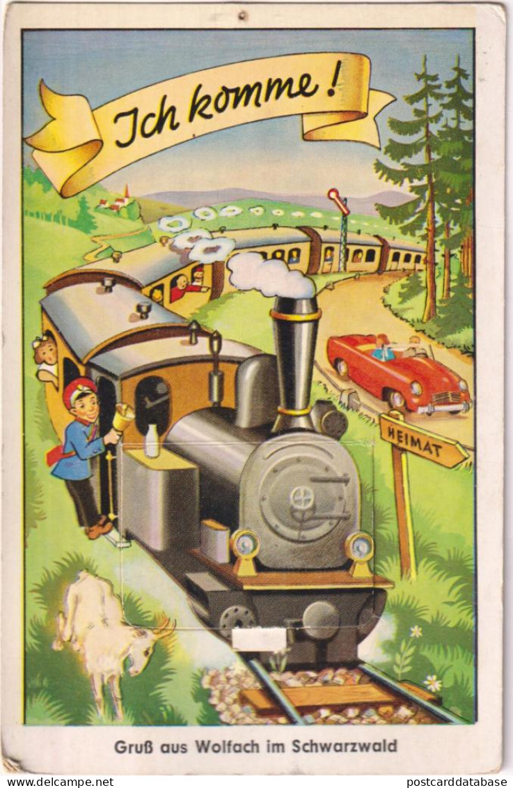 Gruss Aus Wolfach Im Schwarzwald - & System Card, Train, Illustration - Wolfach