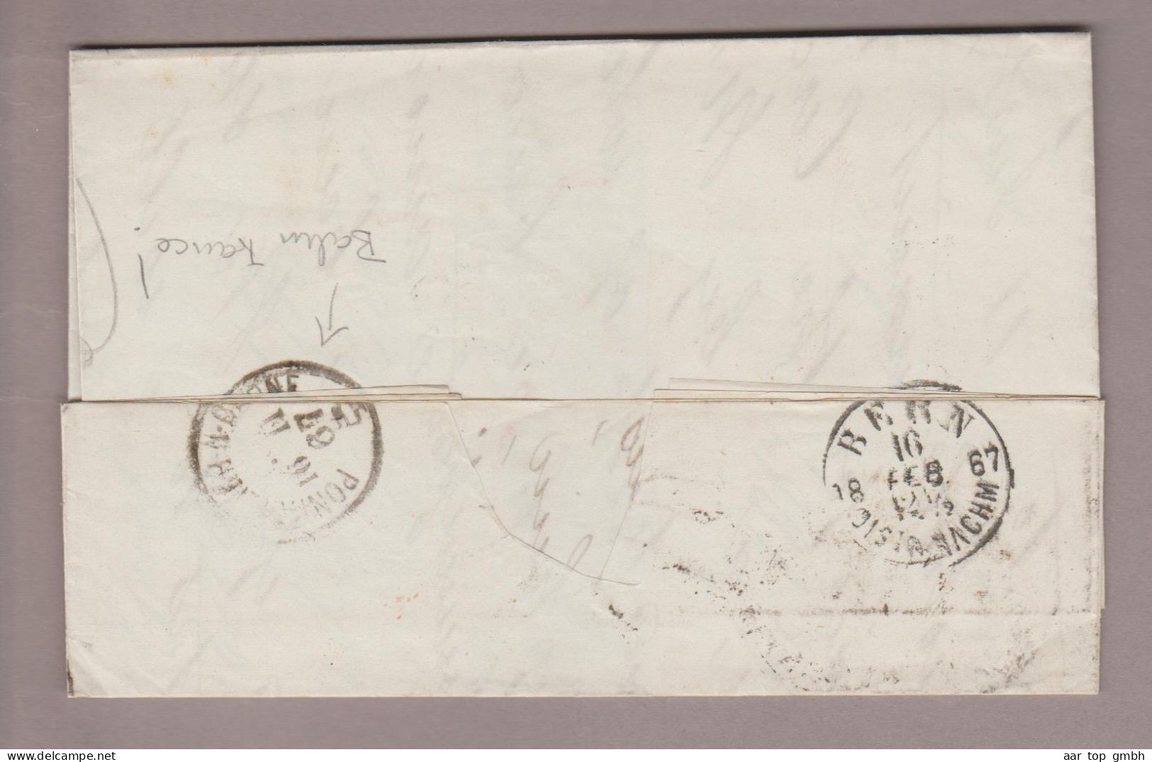 Grossbritannien 1867-02-14 Charing-Cr. London Brief Nach Bern Mit 1 Penny + 4 Penny - Brieven En Documenten