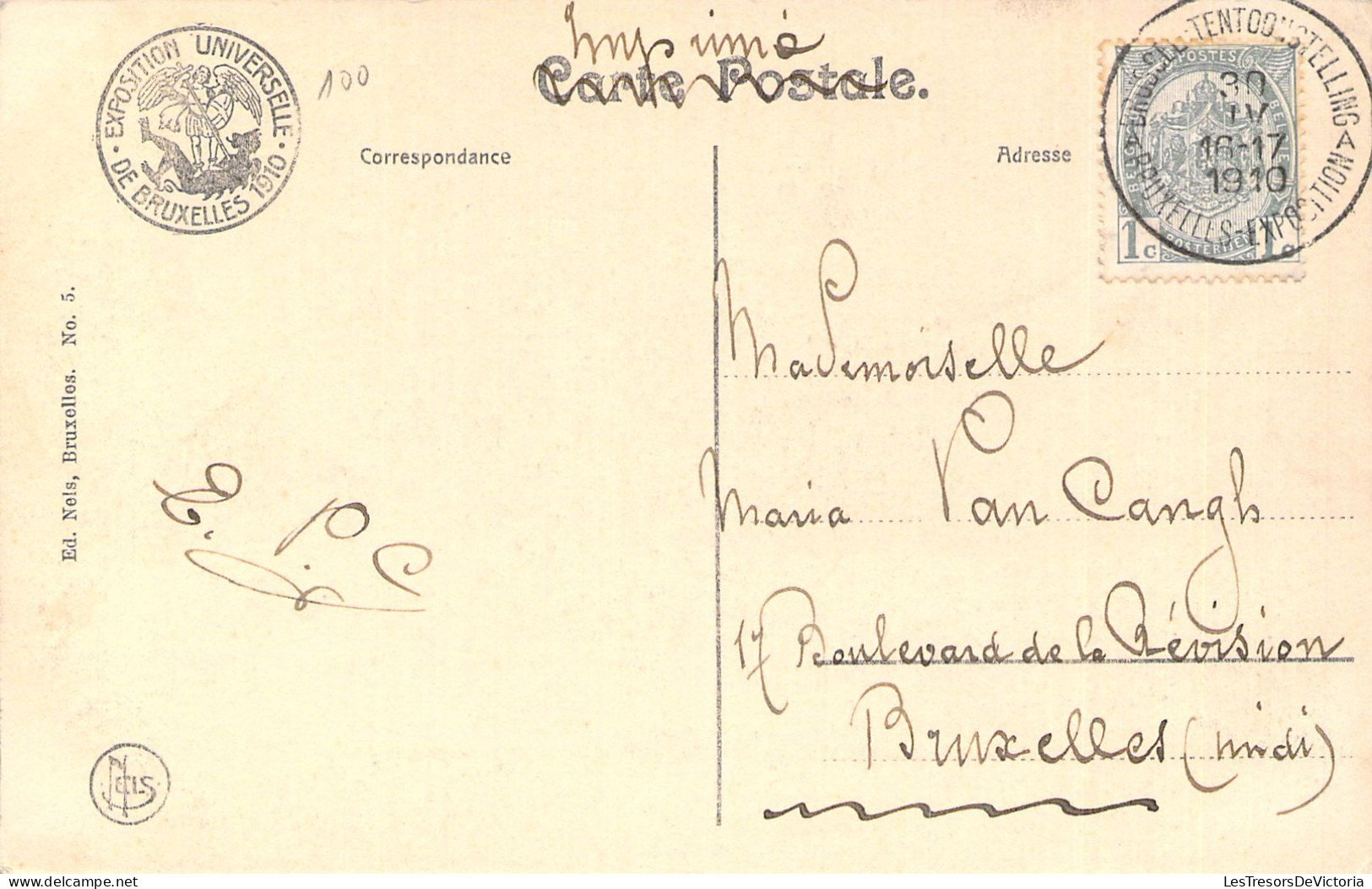 BELGIQUE - BRUXELLES - Exposition Universelle 1910 - Section Française - Palais Des Colonies - Carte Postale Ancienne - Wereldtentoonstellingen