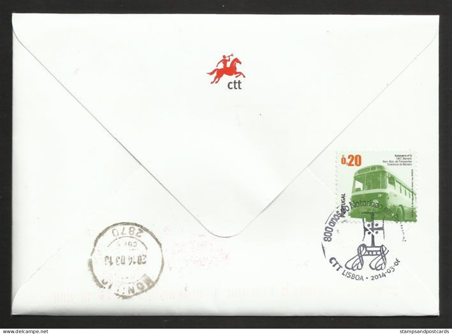 Portugal 800 Ans Notaires Justice Ecriture Ordinateur 2014  FDC Recommandée 800 Years Notary Law Writing Computer R FDC - FDC