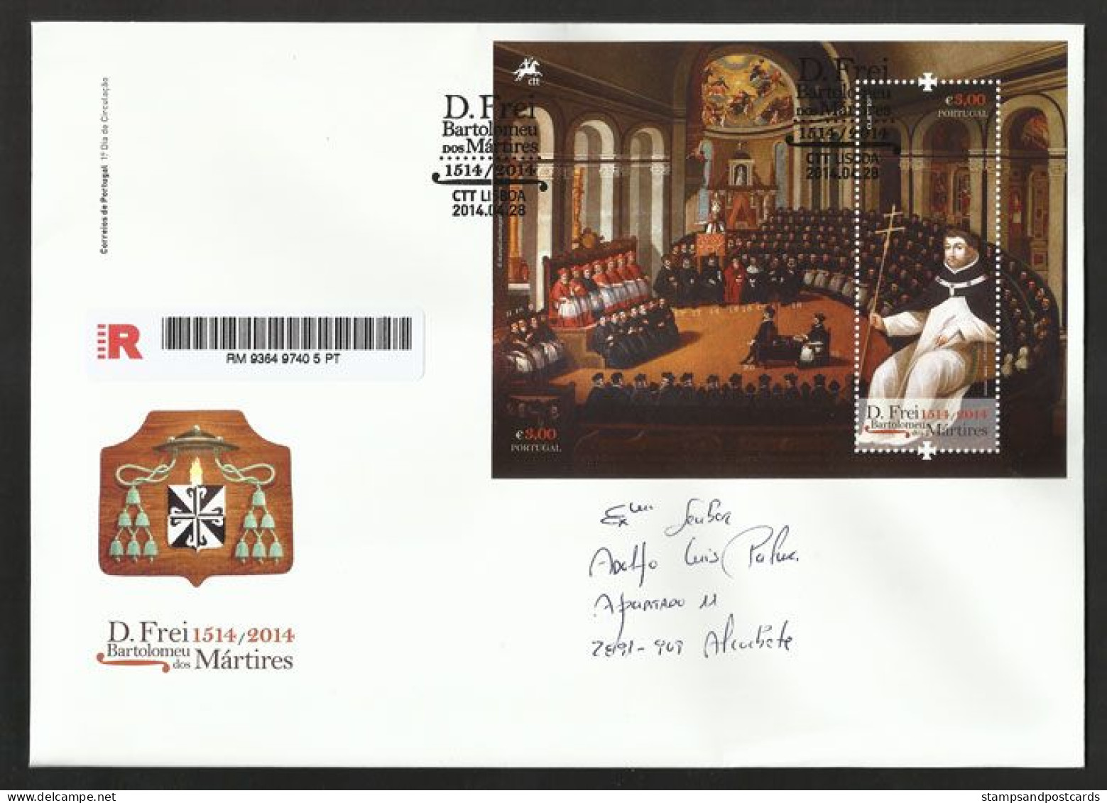 Portugal Barthélemy Des Martyrs Concile De Trente Catholicisme 2014 FDC Recommandée Bartholomew Of Braga Catholic R FDC - Theologians