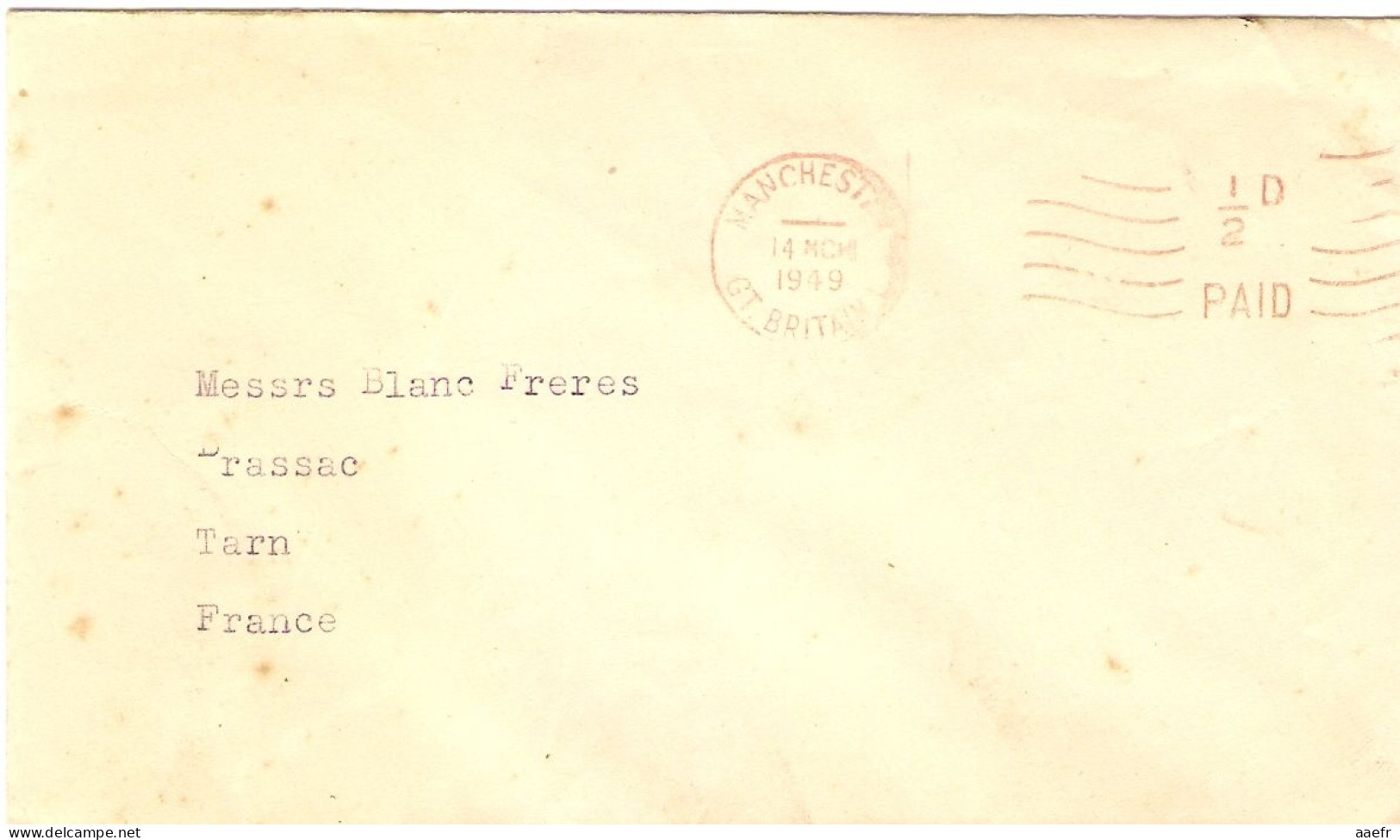 Grande-Bretagne 1949 - George VI 1/2d Paid - Machine Cancel - Maschinenstempel (EMA)