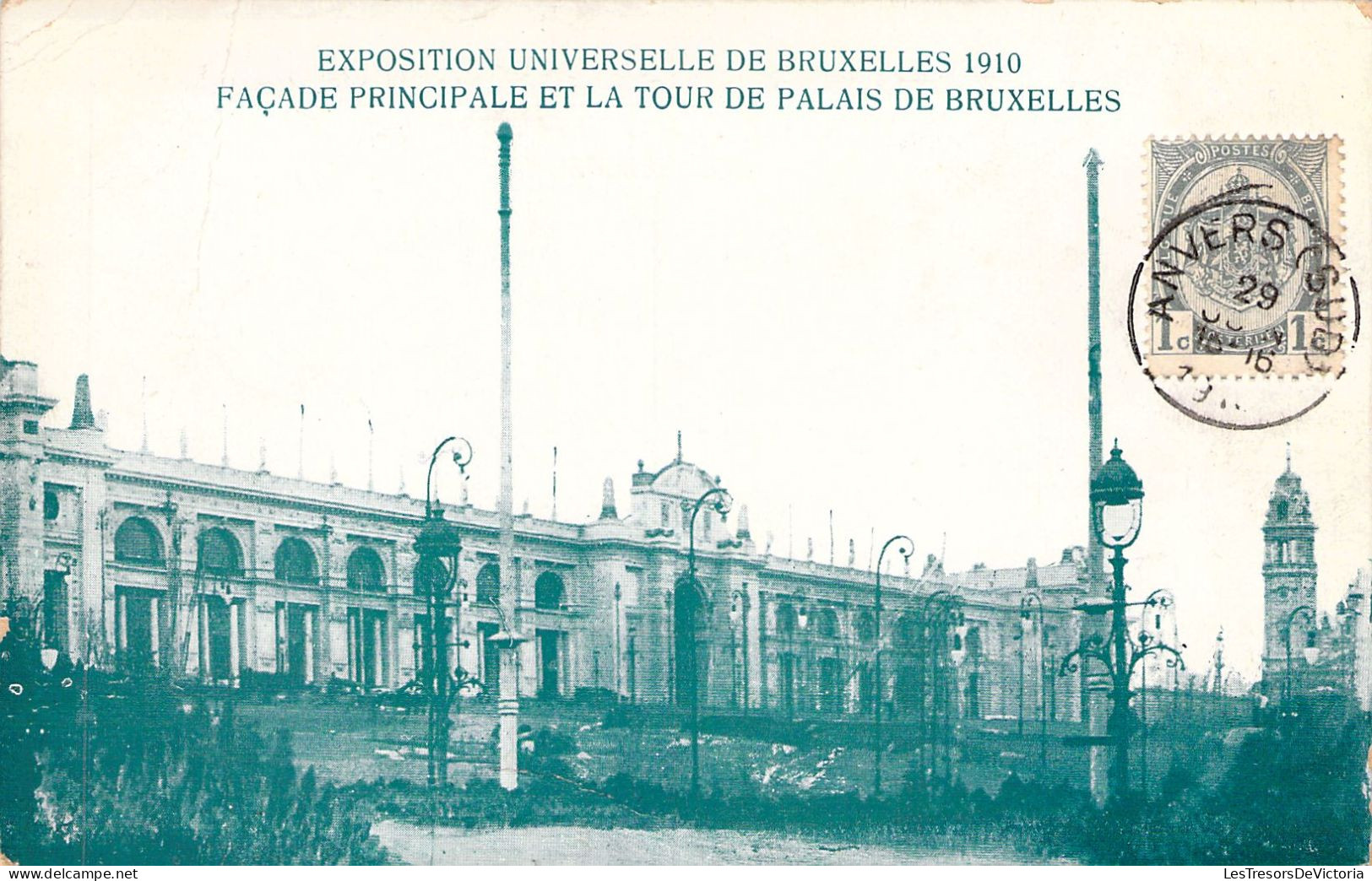 BELGIQUE - BRUXELLES - Exposition Universelle 1910 - Façade Principale Et La Tour De Palais - Carte Postale Ancienne - Wereldtentoonstellingen