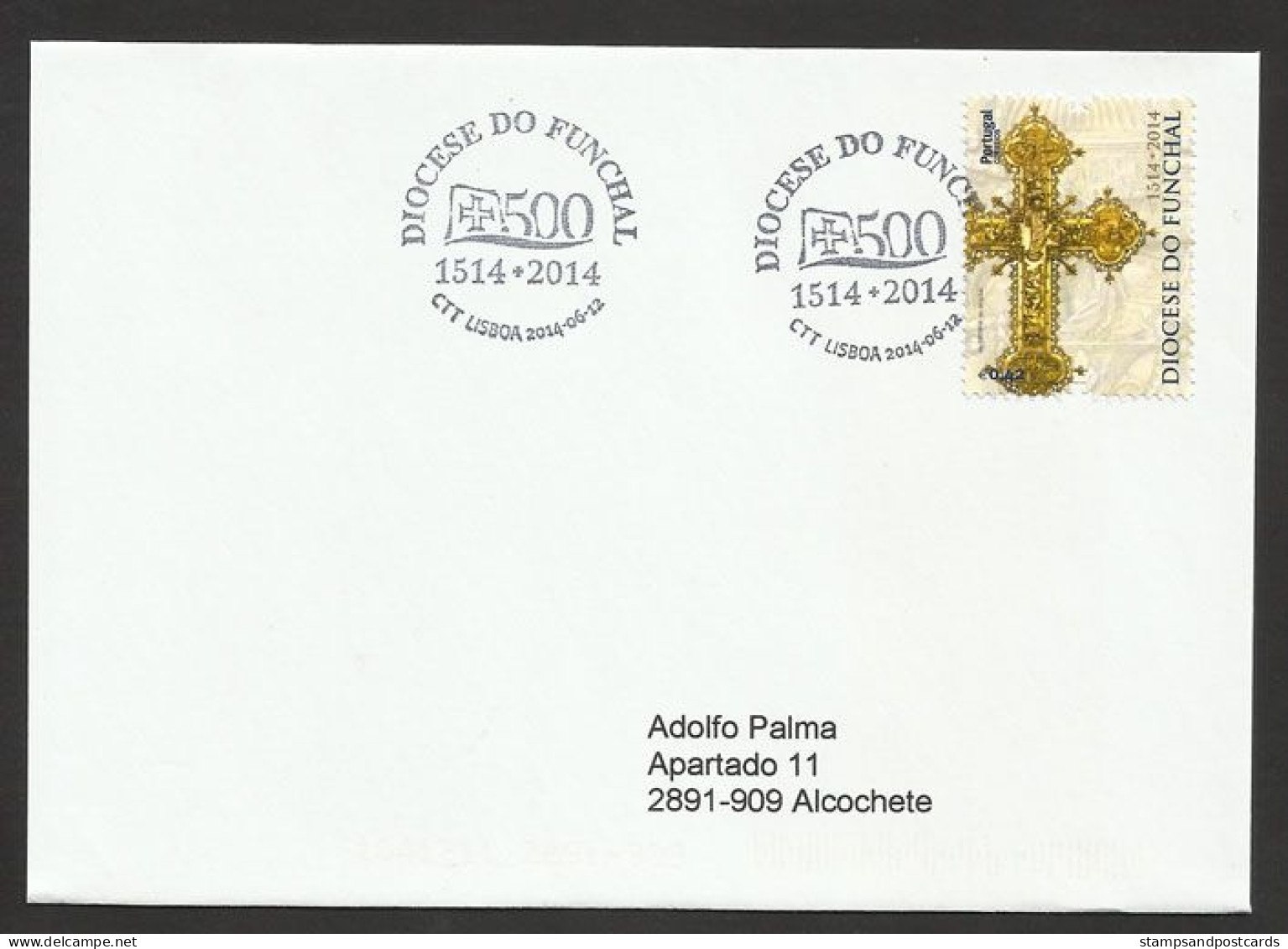 Portugal Madère FDC Voyagé Croix De Procession Orfèvrerie 2014 Madeira Processional Cross Goldsmith Used FDC - FDC