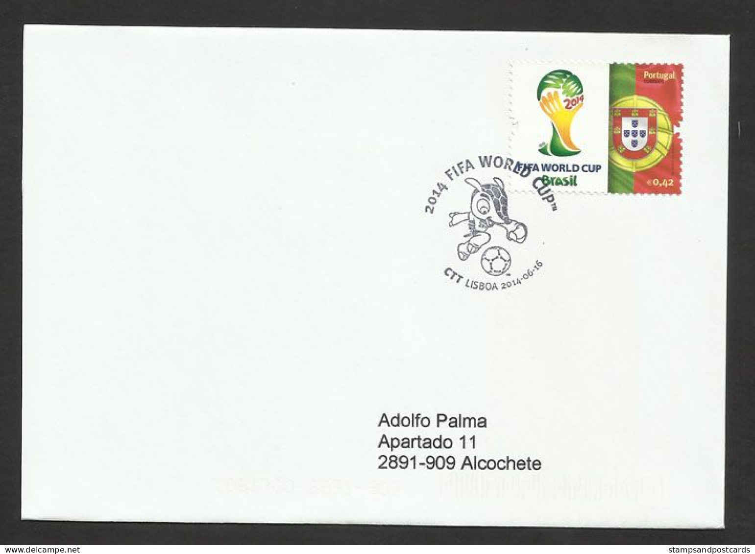 Portugal Mondial Football Brèsil Brasil Drapeau 2014 FDC Voyagé Soccer FIFA World Cup Brazil Flag FDC - FDC