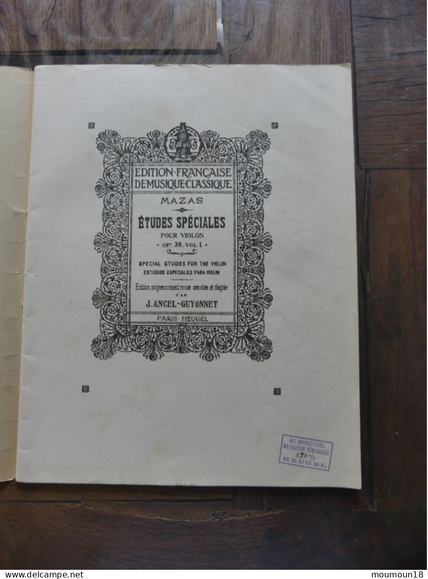 Mazas Etudes Spéciales Pour Violon Op.36 Vol 1 Angel-Guyonnet - Instrumentos Di Arco Y Cuerda