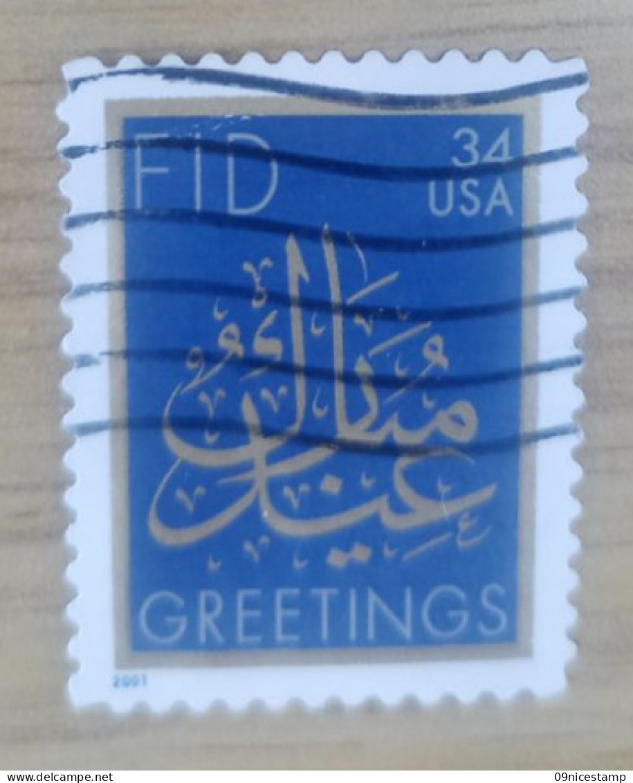 USA, Year 2001, Cancelled, Greetings; 34 Cent - Gebruikt