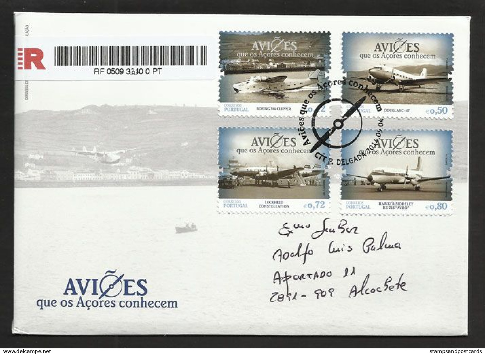 Portugal Azores Avion Hydravion Boeing 314 Clipper Lockheed 2014 FDC Recommandée Ponta Delgada Açores Flying Boat Planes - FDC