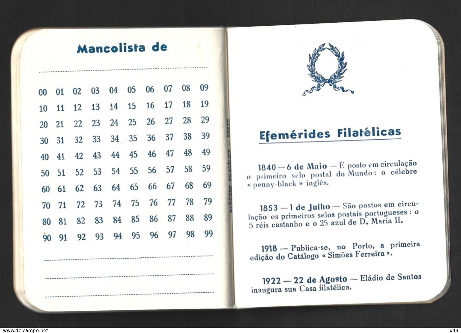 Agenda Filatélica Do Mercado Filatélico, Edição 1958. 25 Réis D. Luís I. Efeméride Filatélicas. Philatelic Market Philat - Libro Del Año
