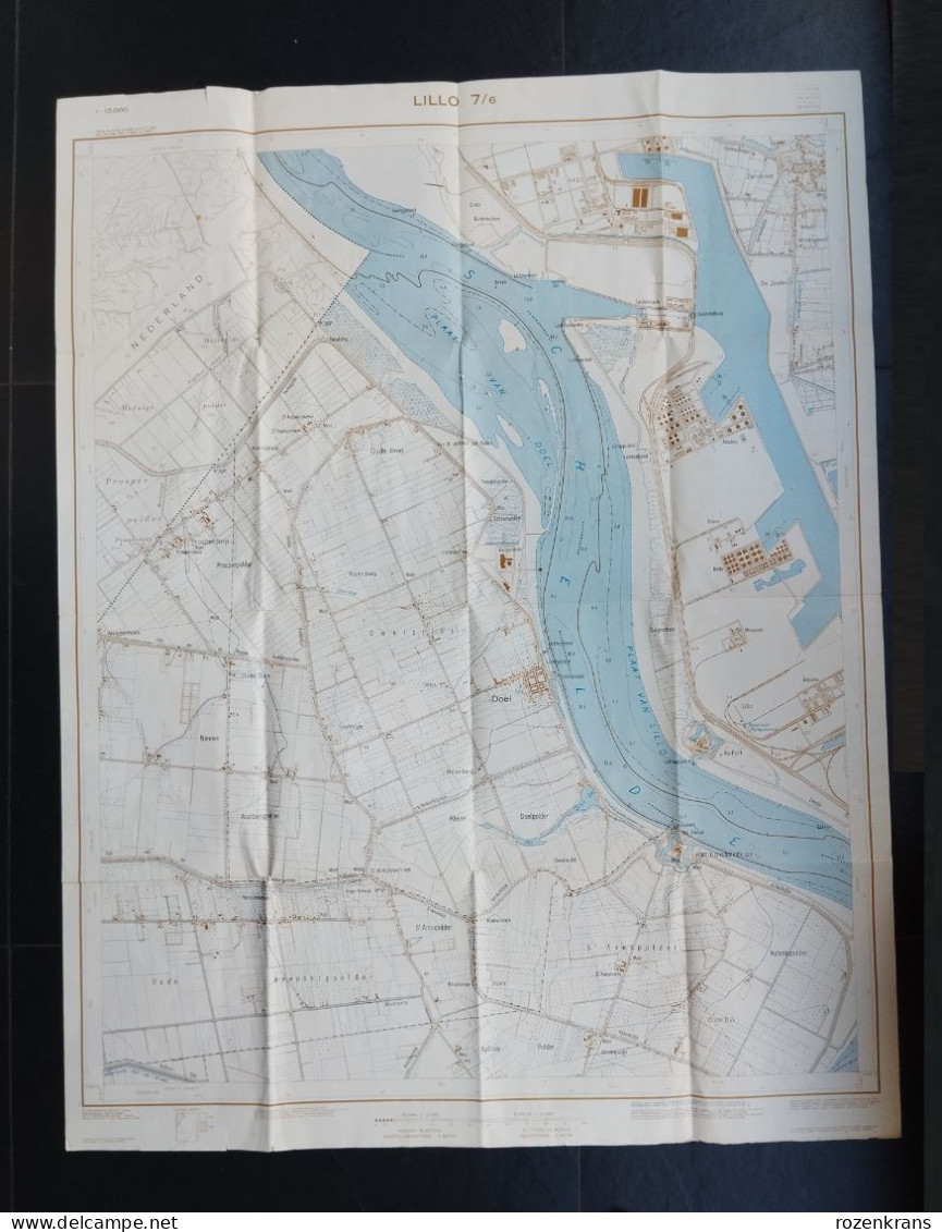 Topografische Kaart Haven Antwerpen Lillo Doel BASF Voor De Havenuitbreiding LINKEROEVER Waaslandhaven Zandvlietsluis - Cartes Topographiques