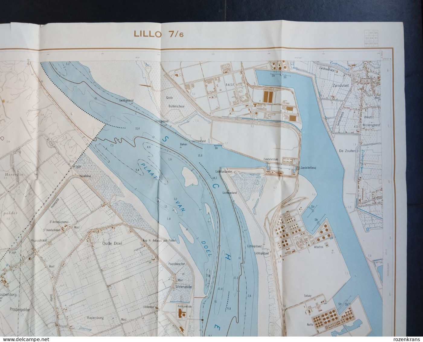 Topografische Kaart Haven Antwerpen Lillo Doel BASF Voor De Havenuitbreiding LINKEROEVER Waaslandhaven Zandvlietsluis - Topographical Maps