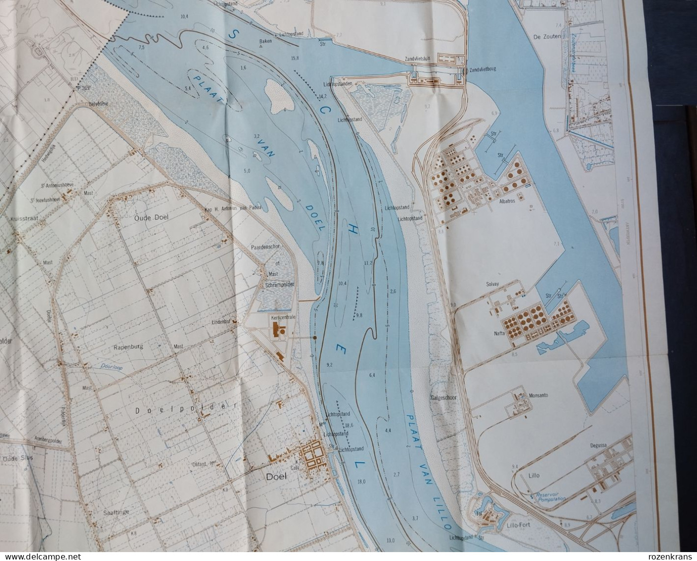 Topografische Kaart Haven Antwerpen Lillo Doel BASF Voor De Havenuitbreiding LINKEROEVER Waaslandhaven Zandvlietsluis - Cartes Topographiques