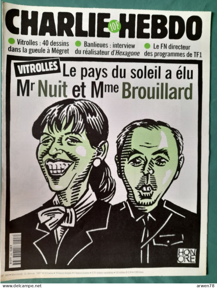 CHARLIE HEBDO 1997 N° 243 VITROLLES NUIT ET BROUILLARD - Humour