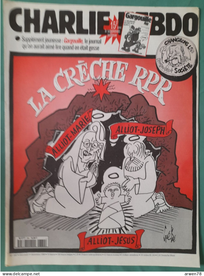 CHARLIE HEBDO 1999 N° 389 LA CRECHE RPR MARIE JOSEPH JESUS ALLIOT SUPPLEMENT GARGOUILLE - Humor