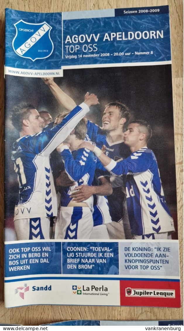 Programme AGOVV Apeldoorn - TOP Oss - 14.11.2008 - Jupiler League - Holland - Programm - Football - Boeken