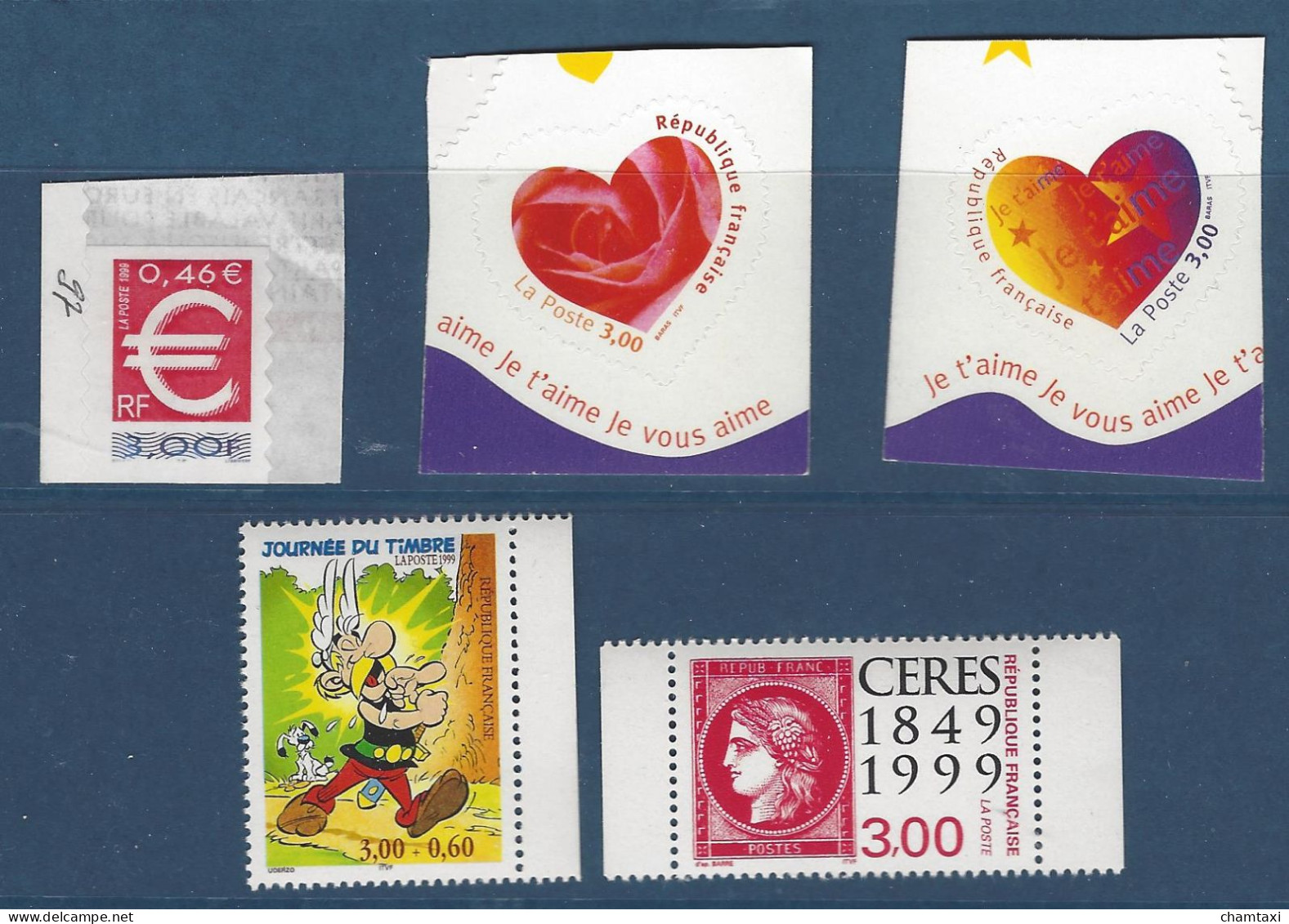 FRANCE 1999 ANNEE COMPLETE 57 TIMBRES EMIS EN FEUILLE  LES 5 TIMBRES ISSUS DE CARNET 5 CARNETS 5 BLOCS PA 63 SERVICE (2)