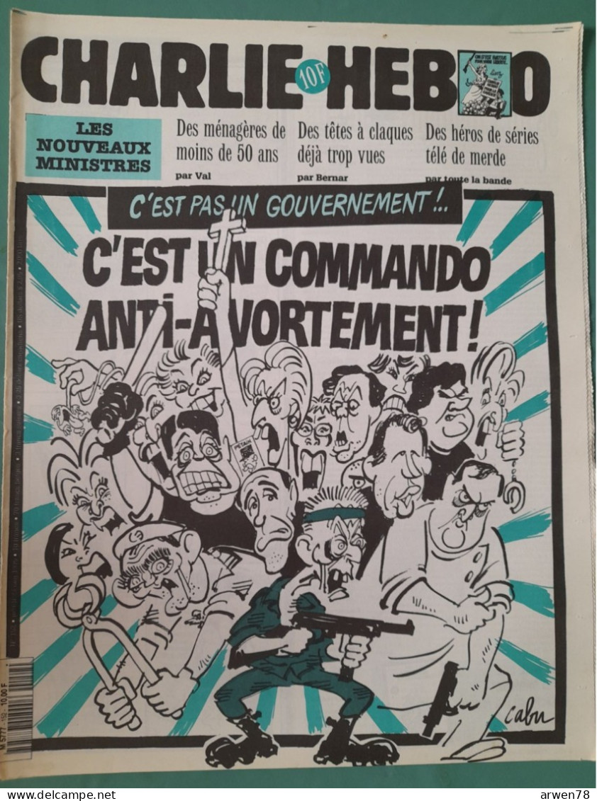 CHARLIE HEBDO 1995 N° 152 C'EST PAS UN GOUVERNEMENT C'EST UN COMMANDO ANTI AVORTEMENT - Humour