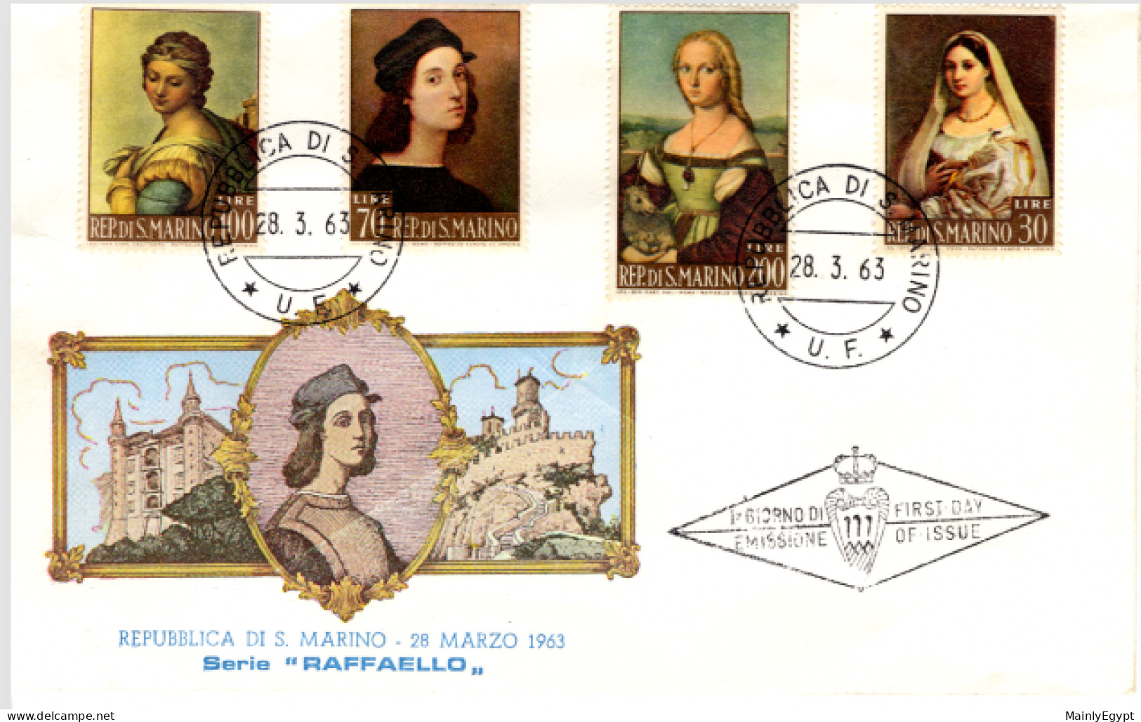 SAN MARINO - 1963, Mi.760-3 - FDC Paintings Of Santi  (BB081) - Covers & Documents