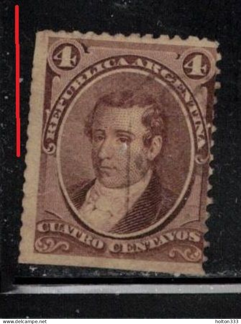 ARGENTINA Scott # 73 Used - Hinge Remnant - Trimmed Perfs - Used Stamps