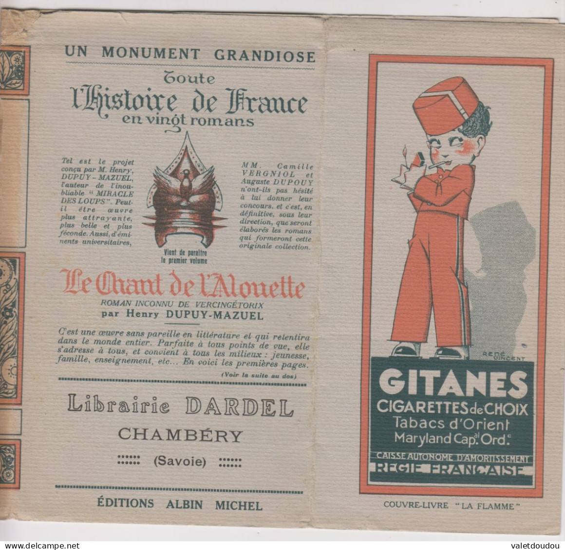 Couverture Protège Livre Publicitaire Gitanes Et Balto. - Tabak