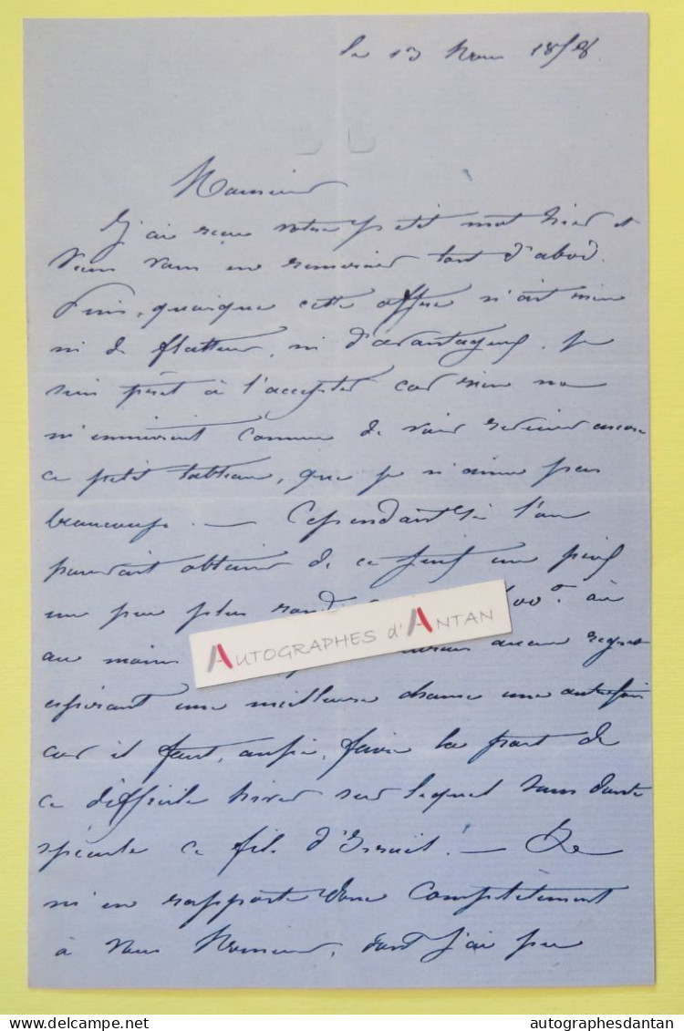 ● L.A.S 1858 Charles Joseph LECOINTE Peintre - Paris / Asnières Sur Seine - Lettre Autographe - Peintres & Sculpteurs