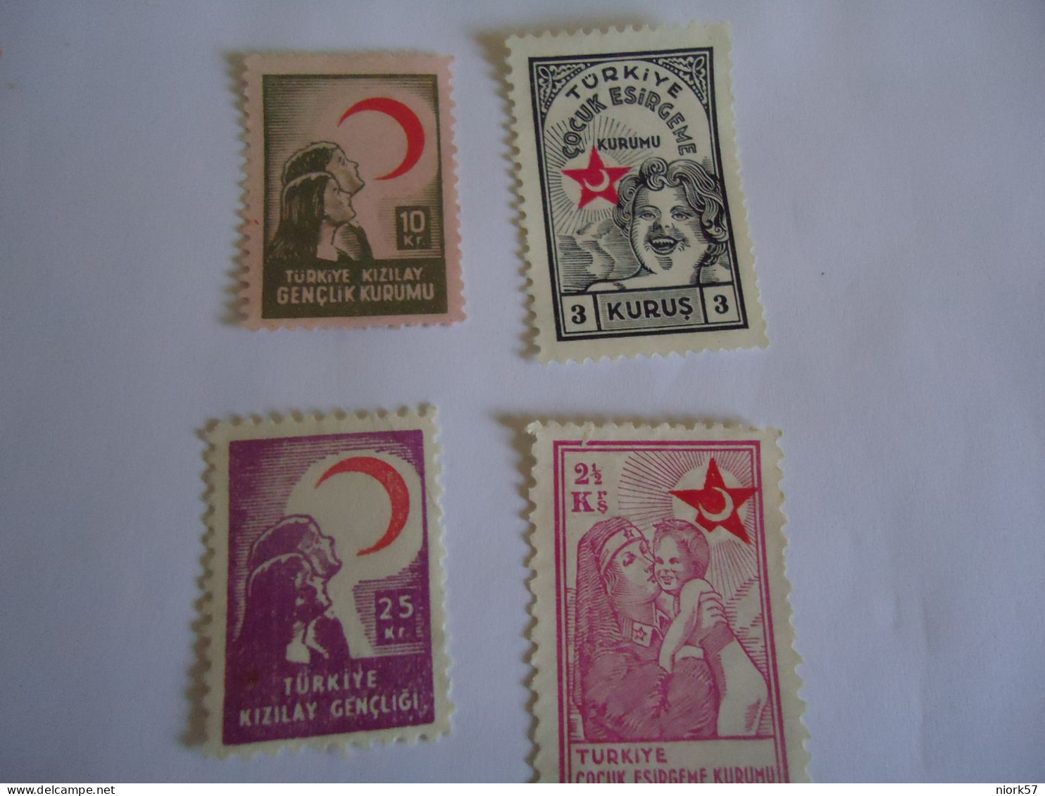 TURKEY   OTTOMAN MNH  4 STAMPS   FUND  OVERPRINT - Otros & Sin Clasificación