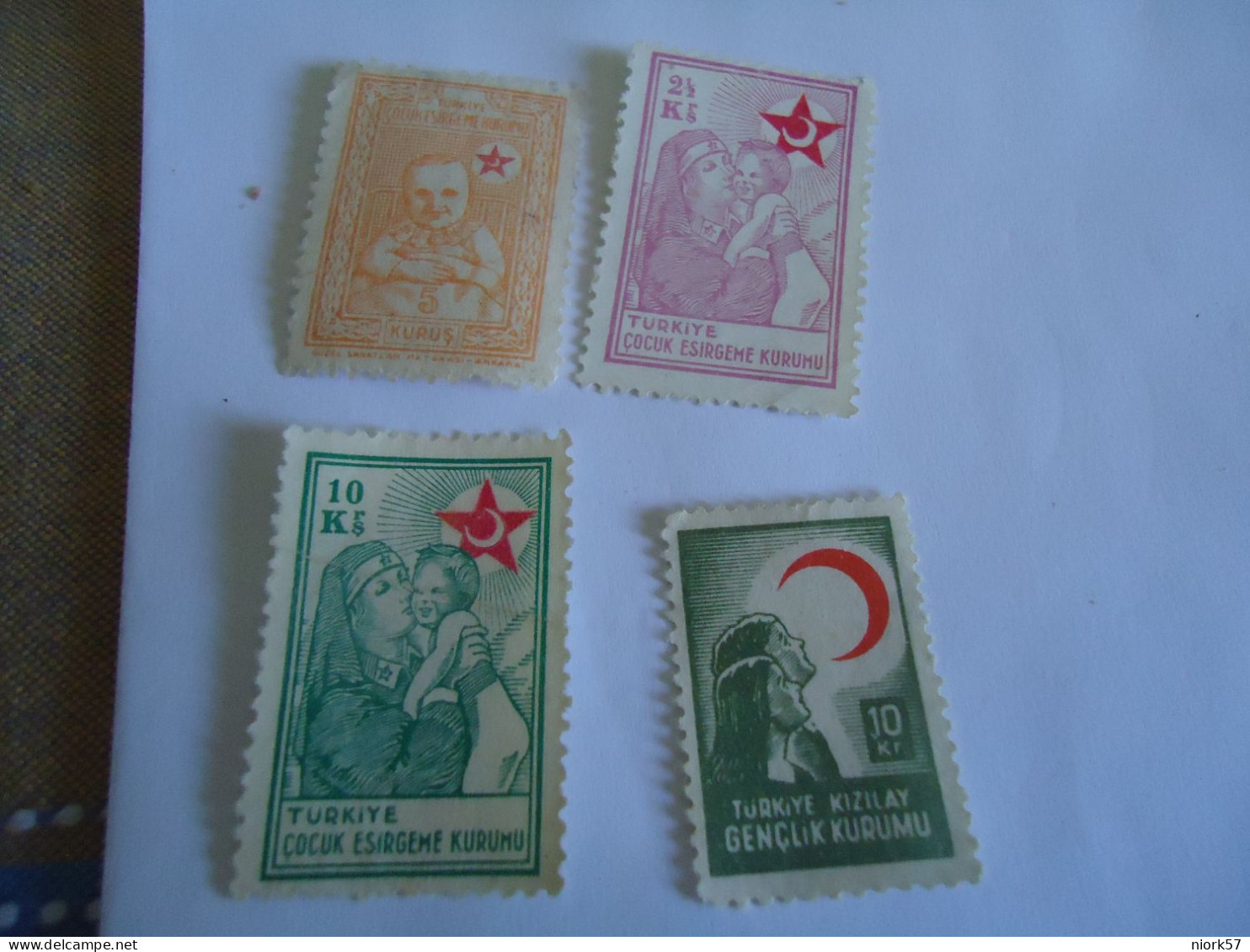 TURKEY   OTTOMAN MNH  4 STAMPS   FUND  OVERPRINT - Otros & Sin Clasificación