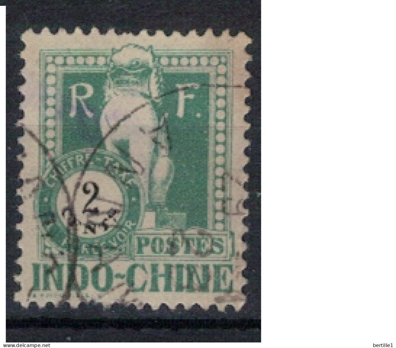 INDOCHINE           N°  YVERT  TAXE 34  ( 4 )  OBLITERE    ( OB 11/ 36 ) - Postage Due