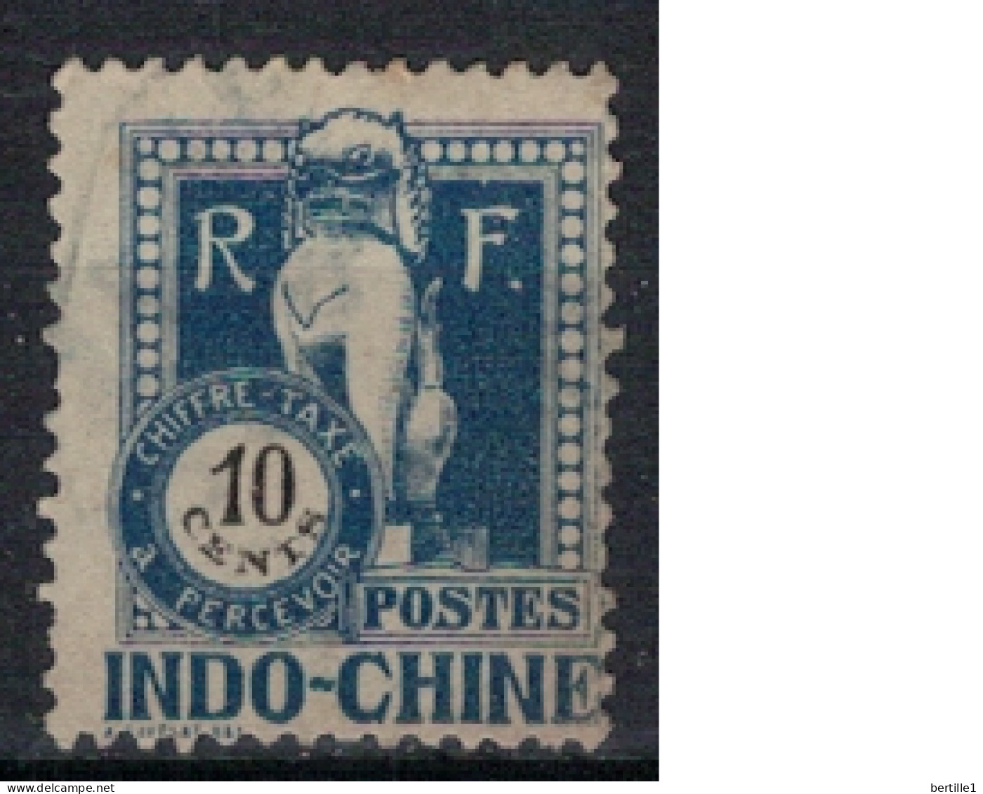 INDOCHINE           N°  YVERT  TAXE 39 ( 3 )   OBLITERE    ( OB 11/ 37 ) - Timbres-taxe