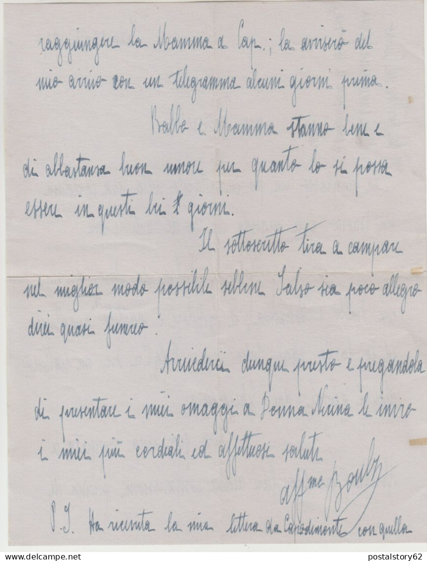 Amedeo Di Savoia Duca D'Aosta (Torino 1898 - Nairobi 1942) Manoscritto Con Firma Autografa Da Salsomaggiore 28/IX/1920 - Familles Royales