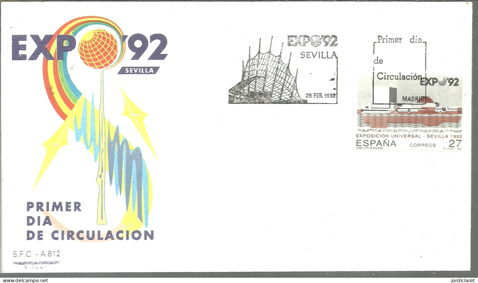 FDC ESPAÑA - 1992 – Séville (Espagne)