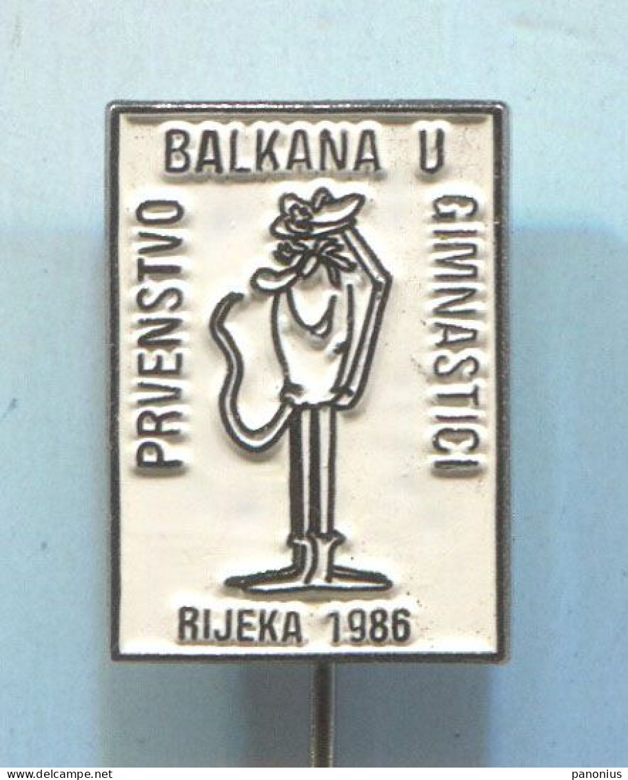 Gymnastic Gym - Balkan Championships Rijeka Yugoslavia, Vintage Pin Badge Abzeichen - Gymnastiek