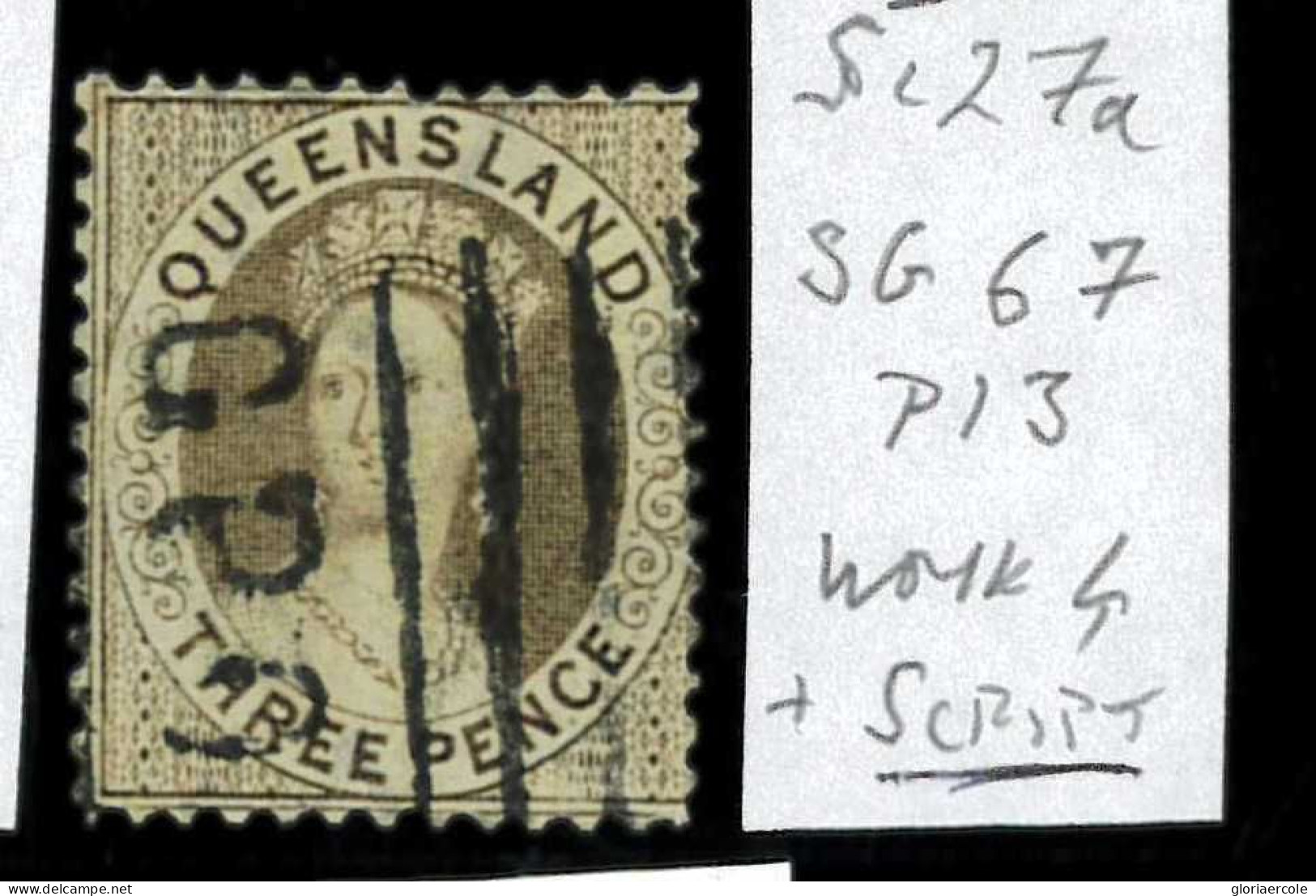 Aa5619g - Australia QUEENSLAND - STAMP - SG # 67  Watermark 4 + SCRIPT  - USED - Nuovi